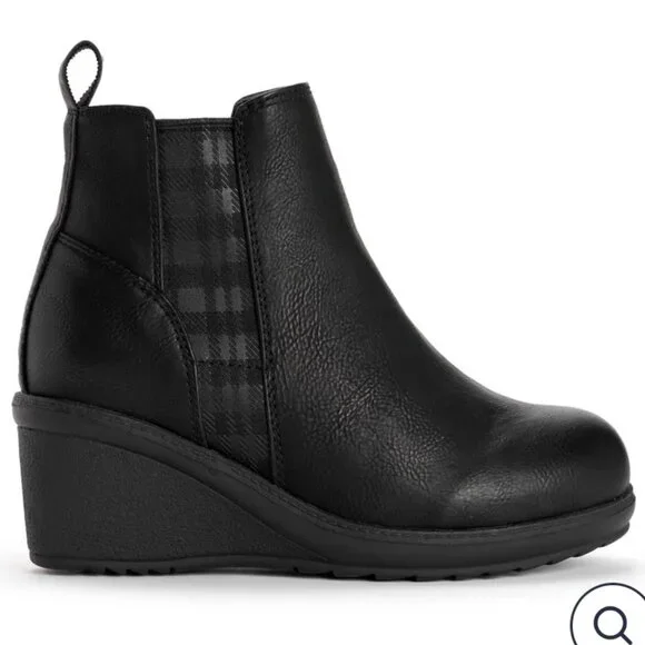 SALE Muk Luks Oxford wedge ankle booties 6.5 black - Picture 13 of 13